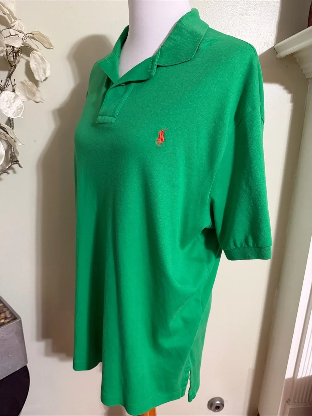 Ralph Lauren Green Polo with Contrast Pony Embroidery 100% Cotton Size L